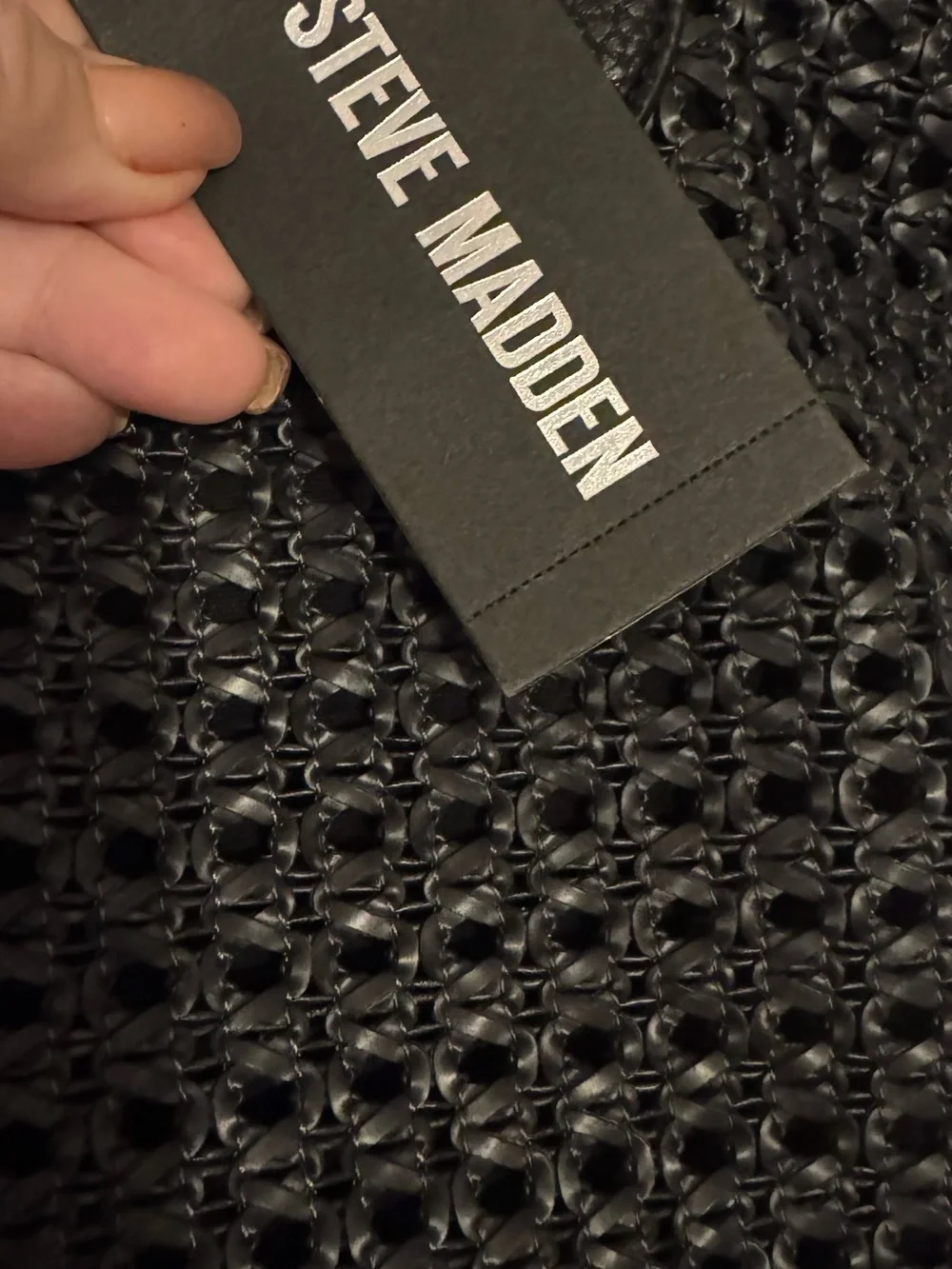 NWT Steve Madden Black BLYLAH Tote w/Matching Wristlet & Tassel - Picture 11 of 12
